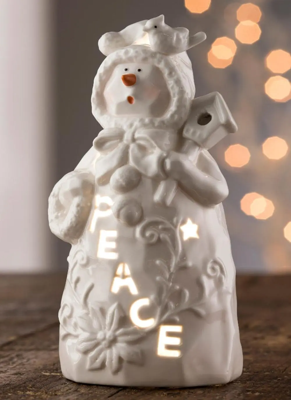 Peace Snowman Votive