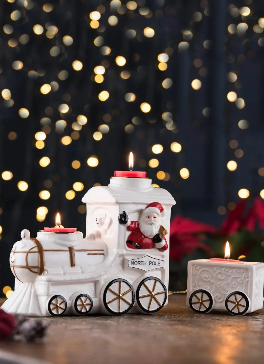 Santa on North Pole Express Votive