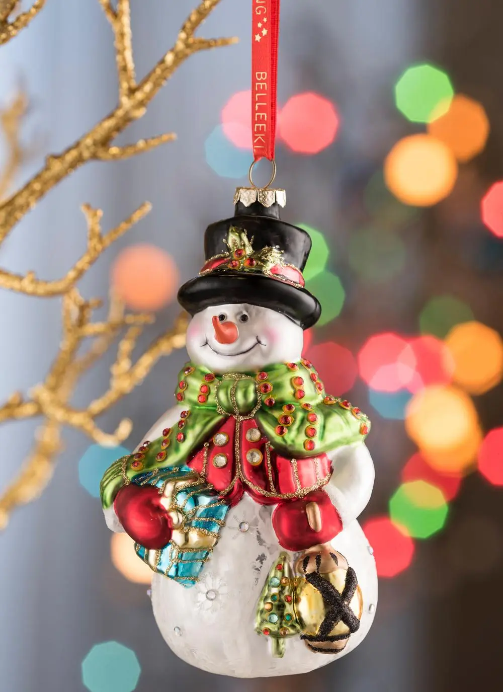 Snowman Glass Ornament