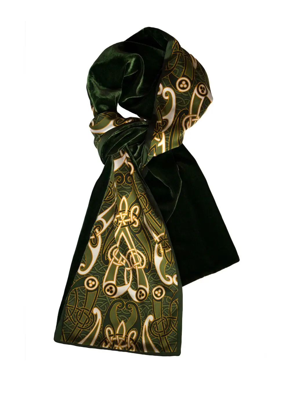 Book of Kells Motif Bottle Green Velour Scarf