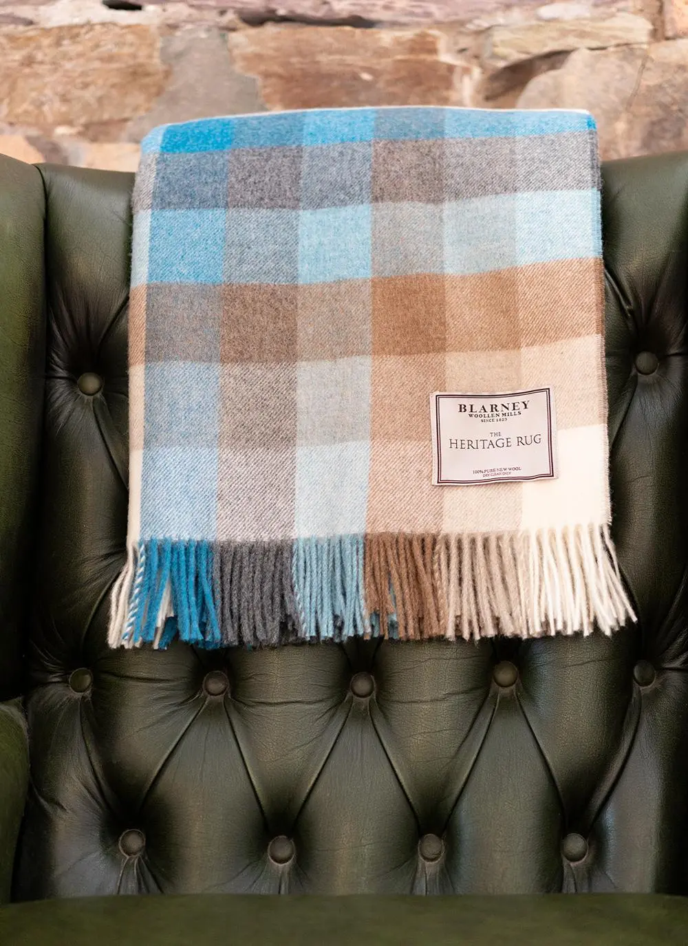 Harlequin Aqua Check Lambswool Throw