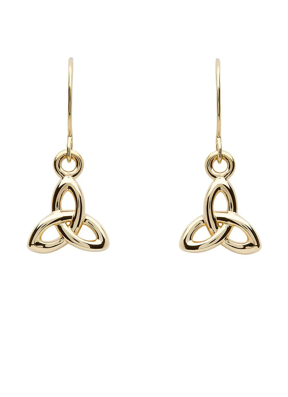 10K Gold Trinity Knot Drop Earrings