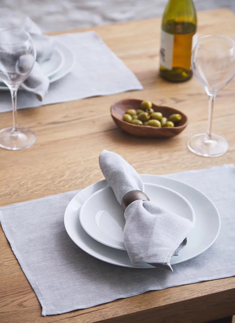 Blarney Irish Linen Grey Chambray Placemats