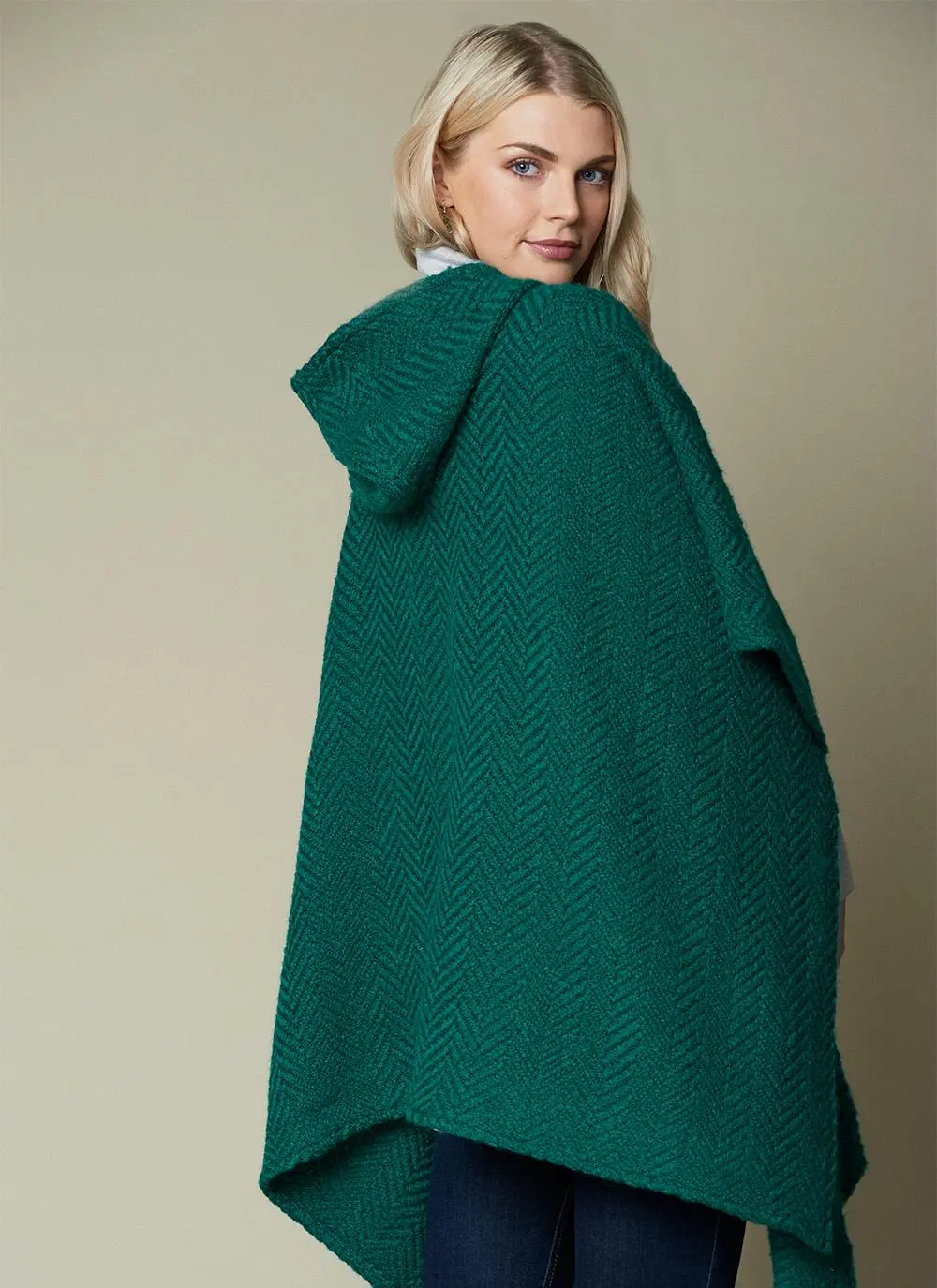 Sarah Hooded Cape Pine