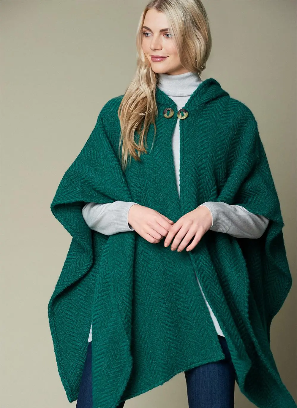 Sarah Hooded Cape Pine