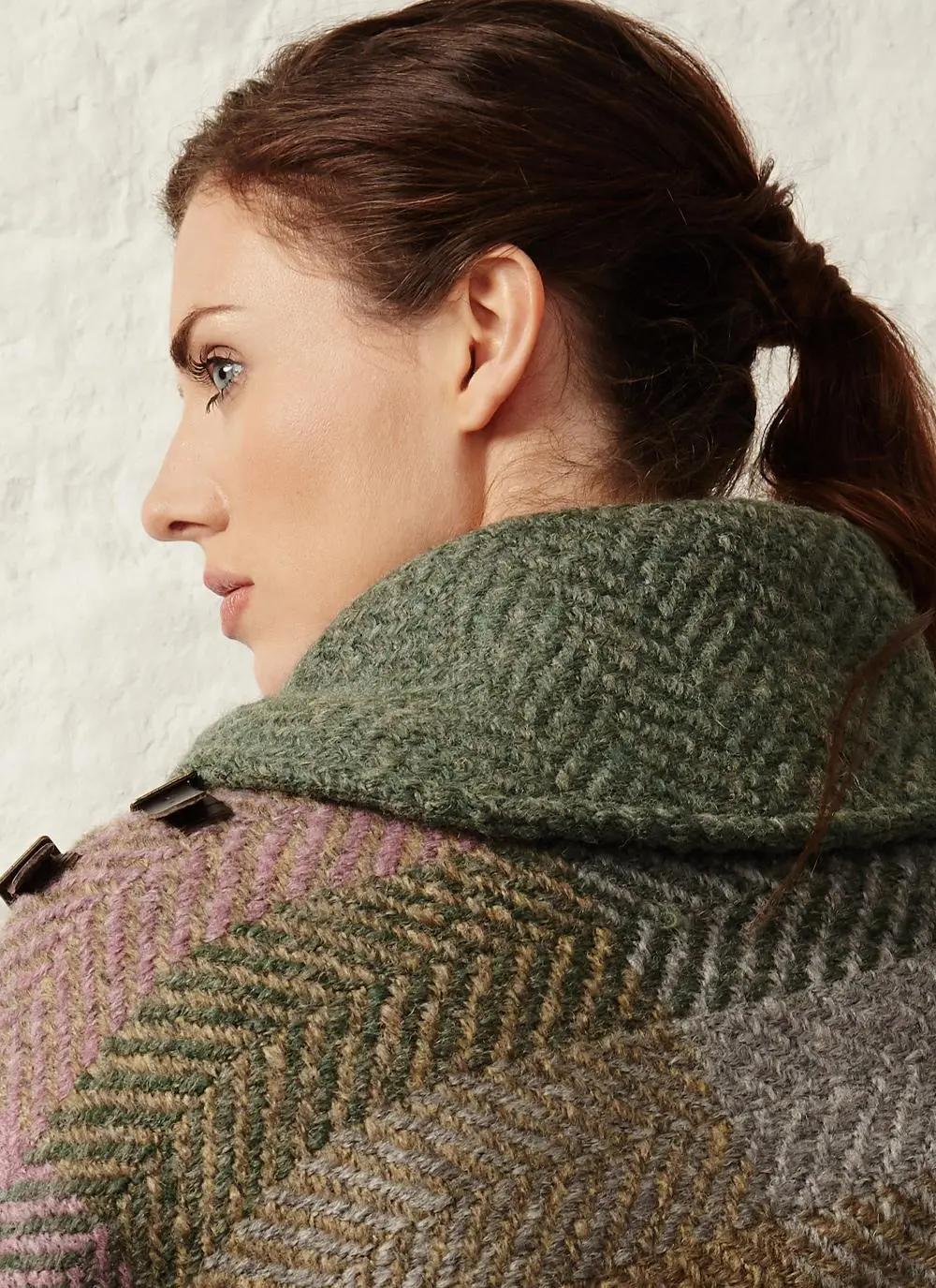 Shawl Collar Cape Multi Loden