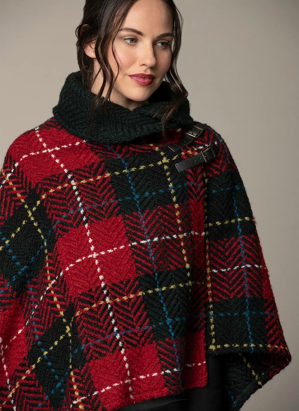 Shawl Collar Cape O'Shea Red