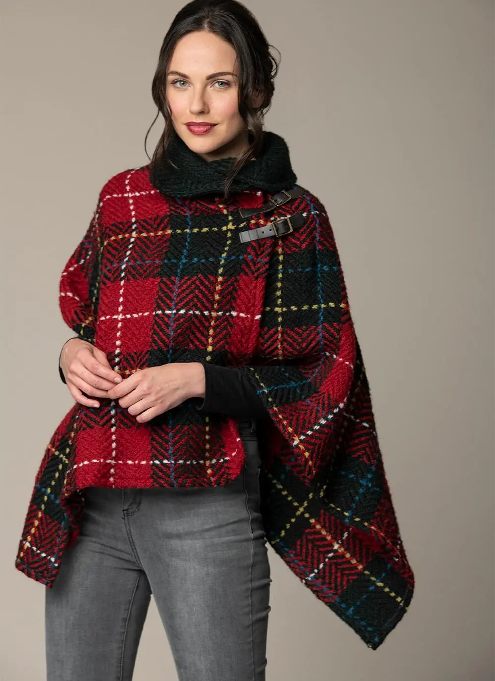 Shawl Collar Cape O'Shea Red