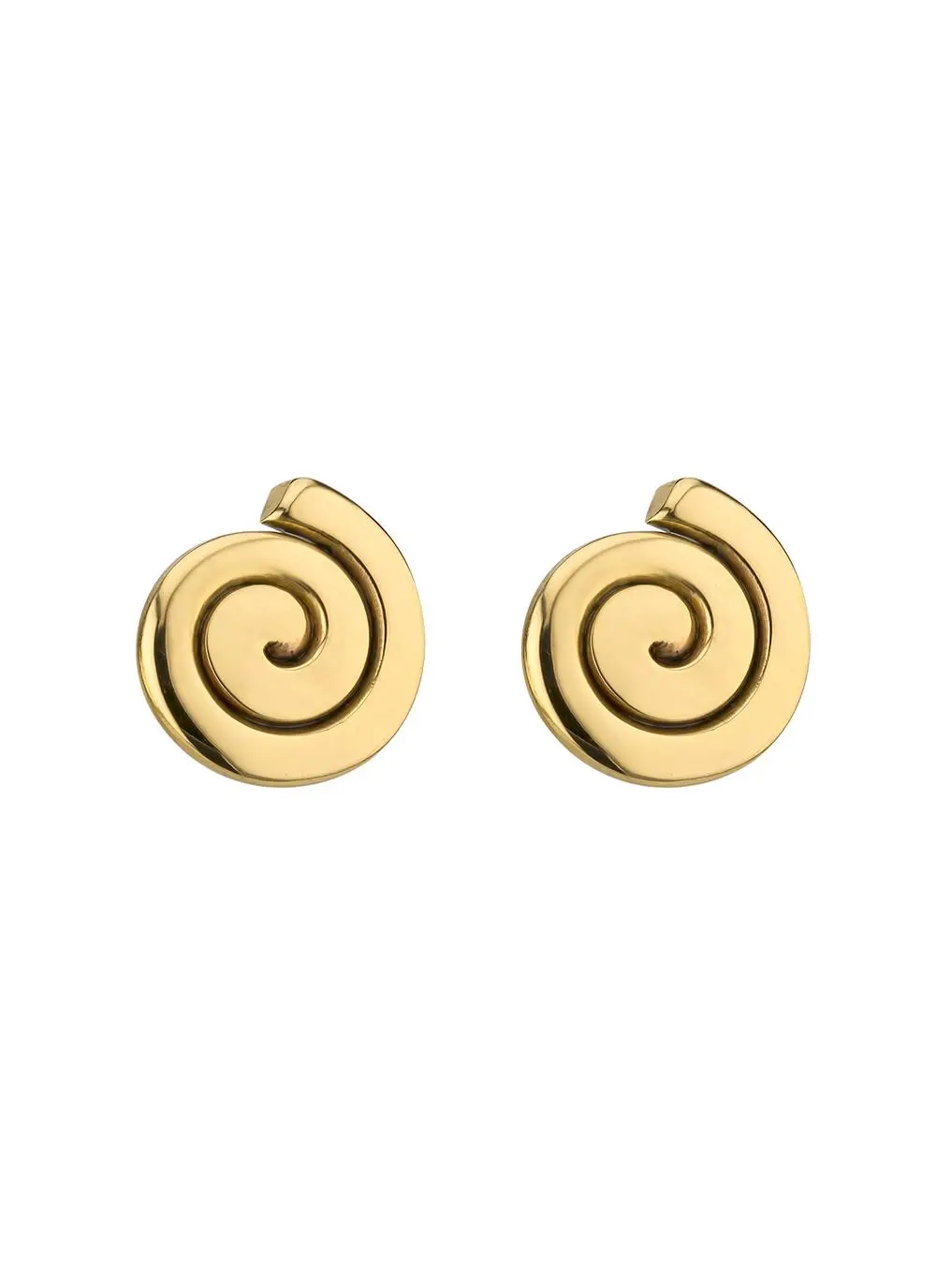 Brass Spiral Stud Earrings