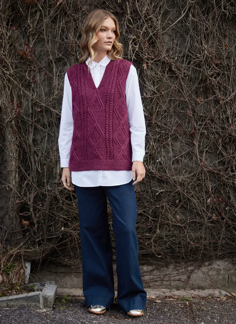 Cara Sleeveless V-Neck Sweater