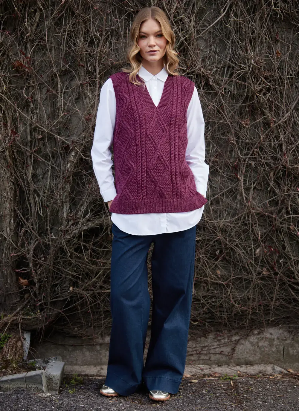 Cara Sleeveless V-Neck Sweater