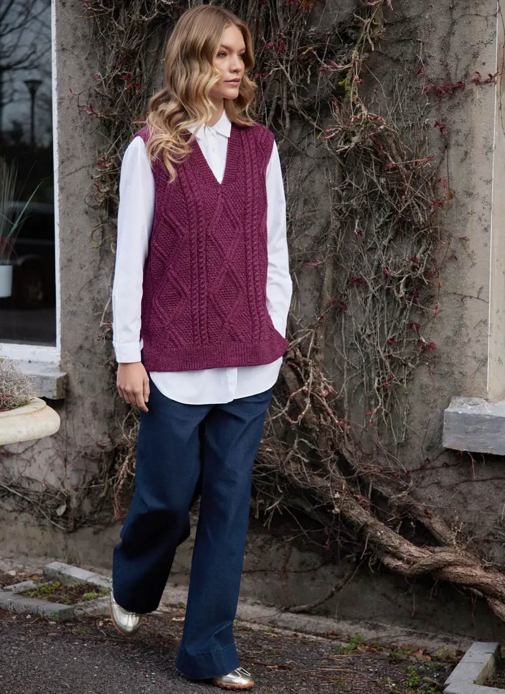 Cara Sleeveless V-Neck Sweater