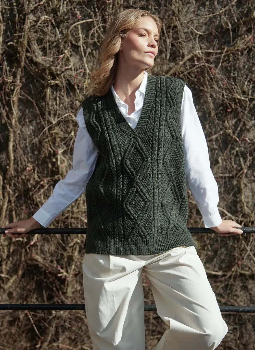 Cara Sleeveless V-Neck Sweater