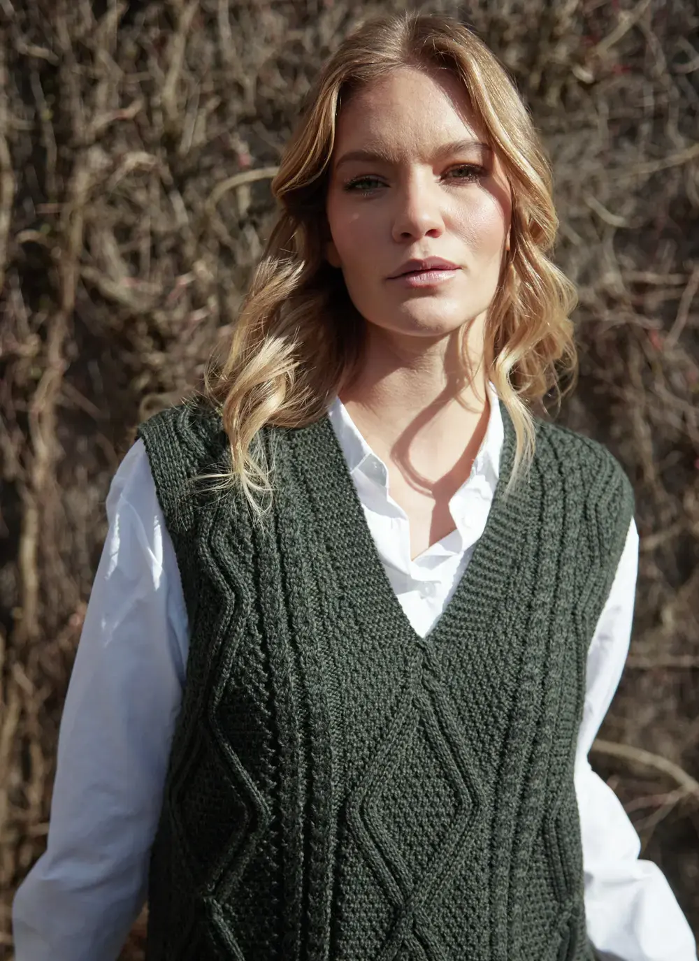 Cara Sleeveless V-Neck Sweater