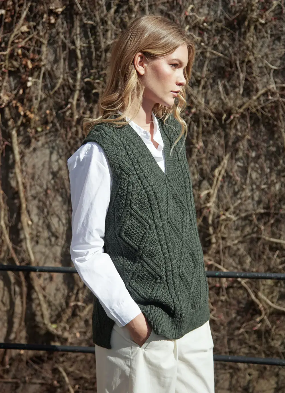 Cara Sleeveless V-Neck Sweater