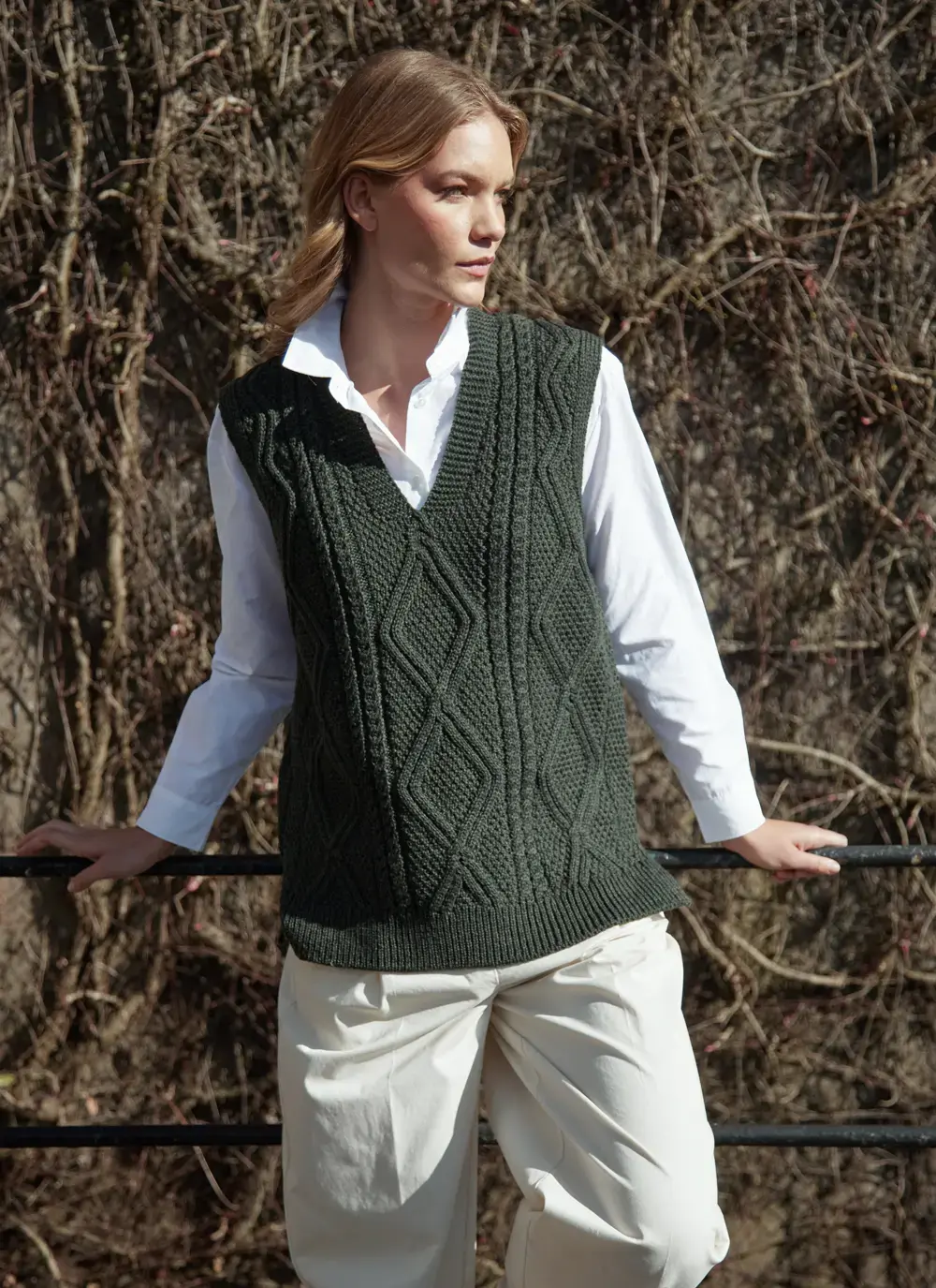 Cara Sleeveless V-Neck Sweater