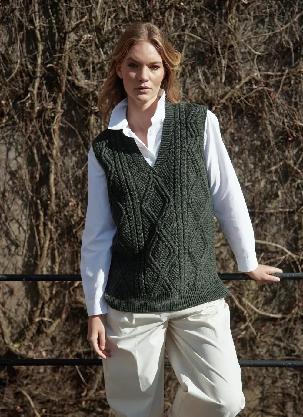 Cara Sleeveless V-Neck Sweater