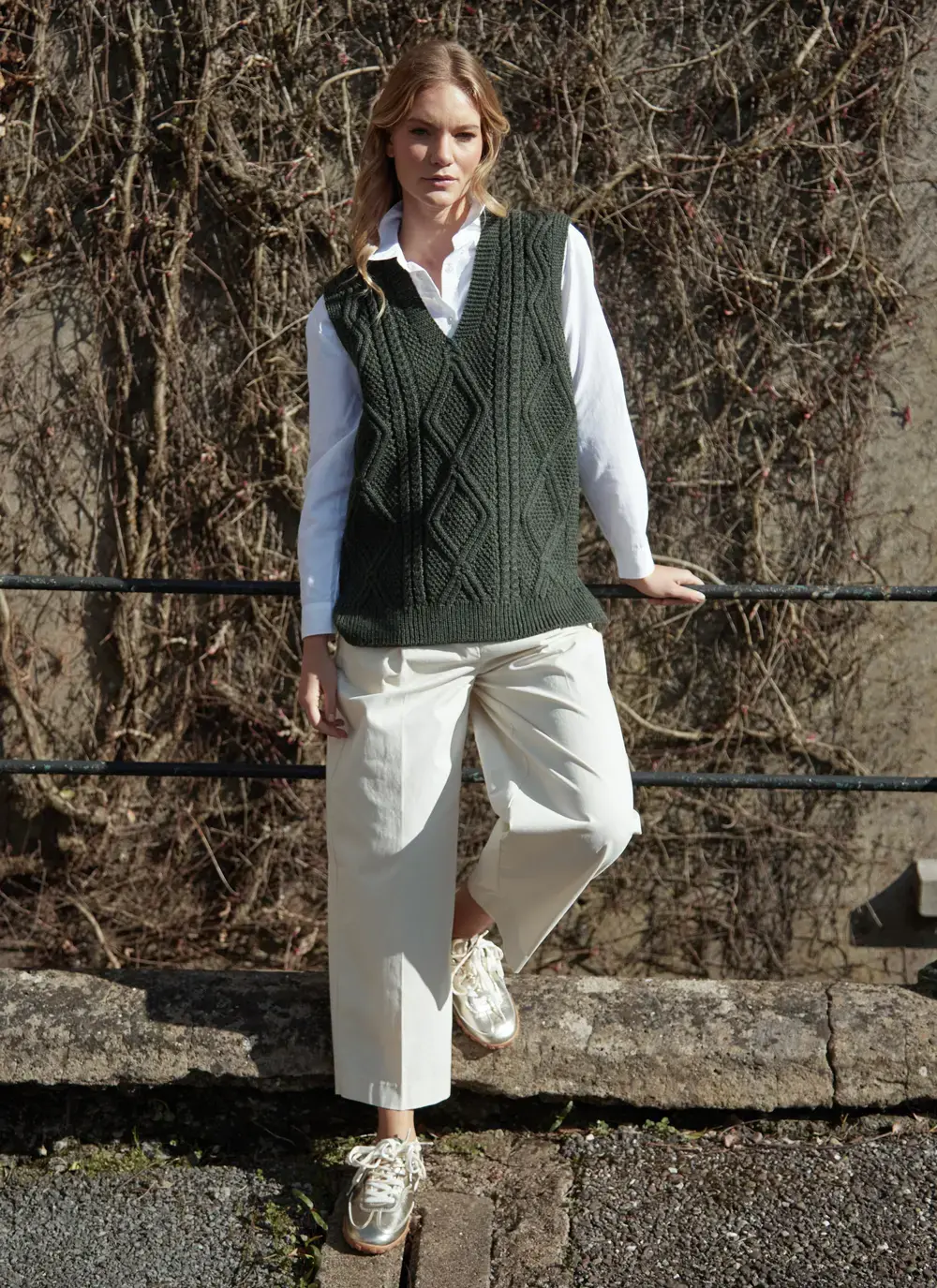 Cara Sleeveless V-Neck Sweater