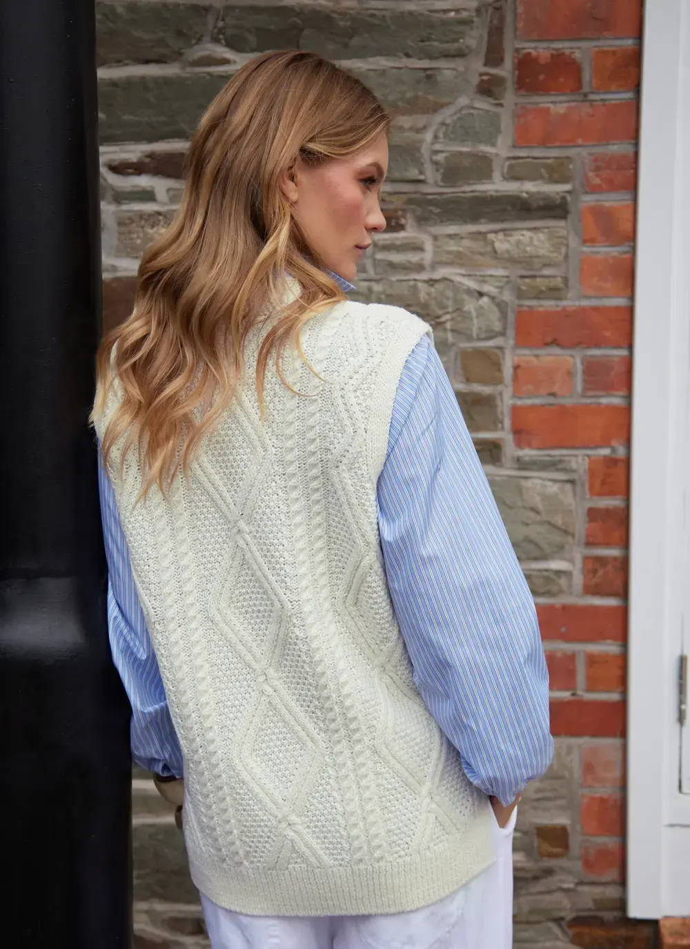 Cara Sleeveless V-Neck Sweater