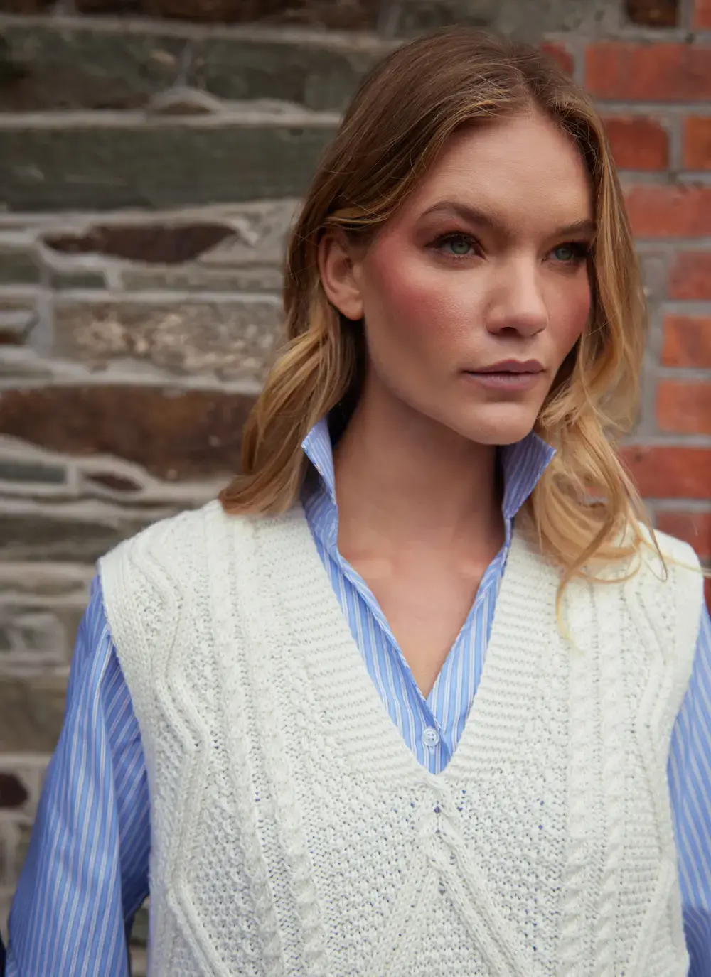Cara Sleeveless V-Neck Sweater