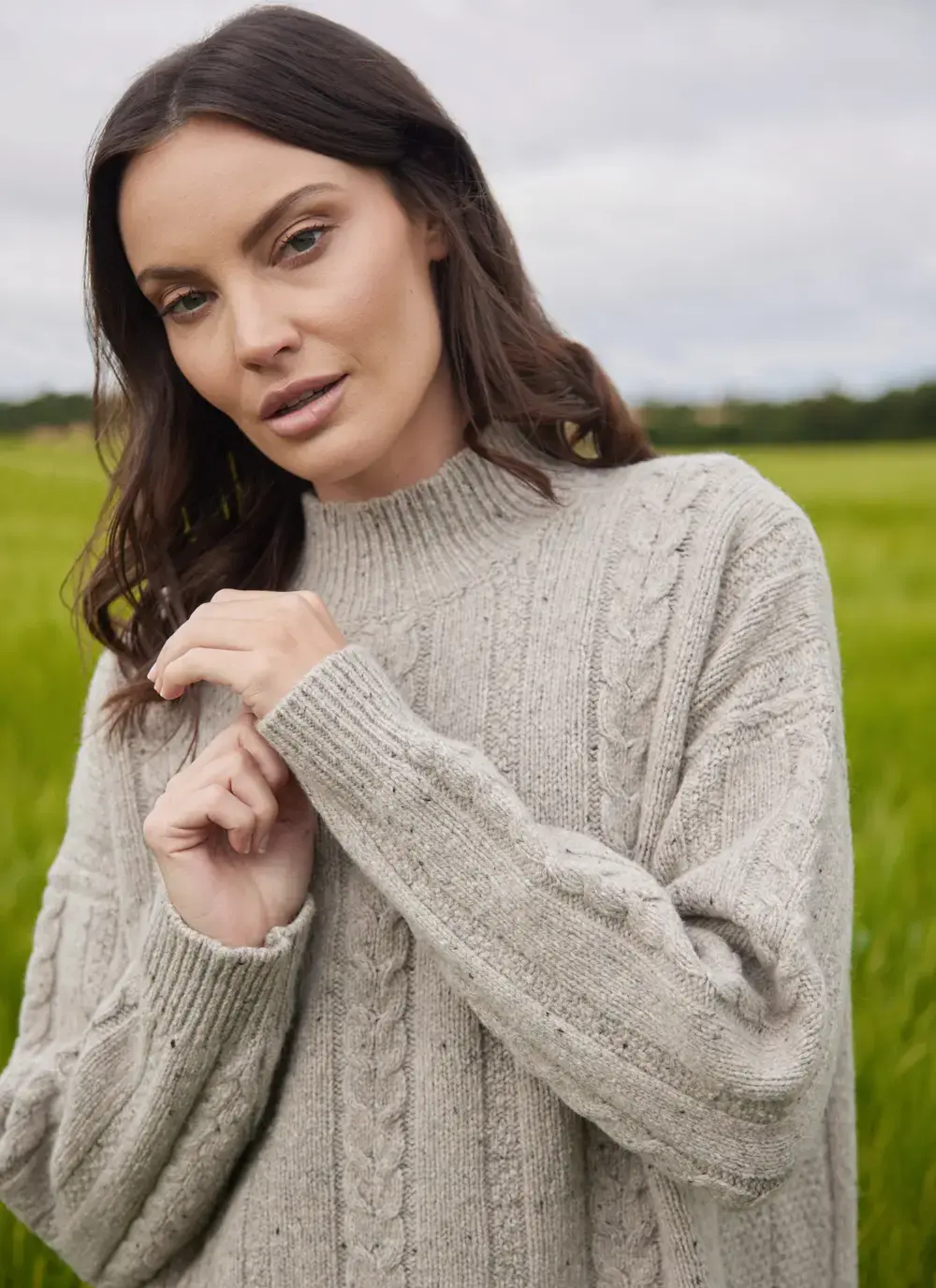Cara Wool Cashmere Cable Turtleneck