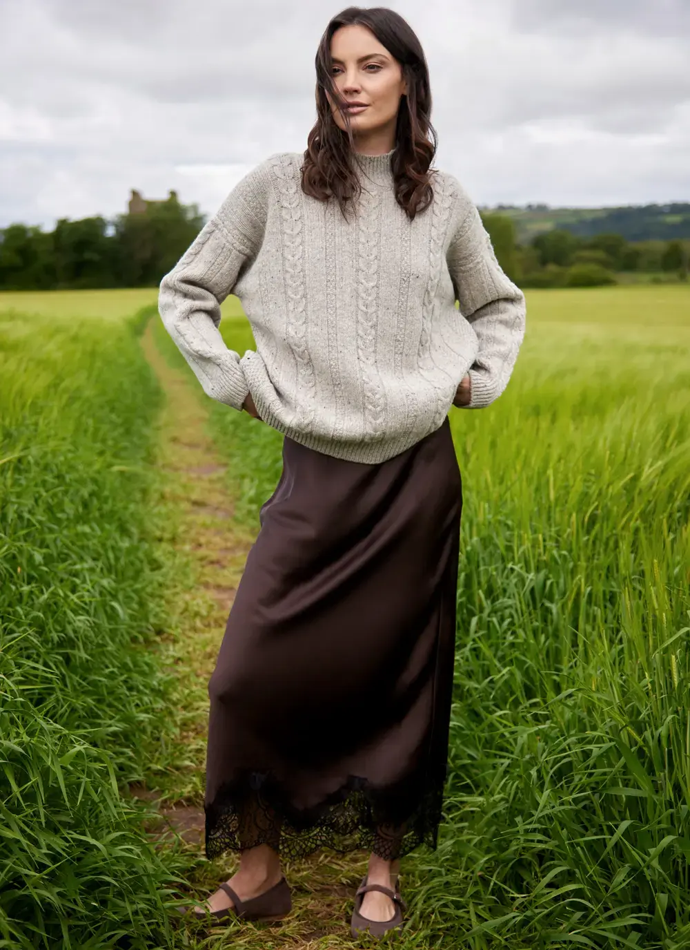 Cara Wool Cashmere Cable Turtleneck