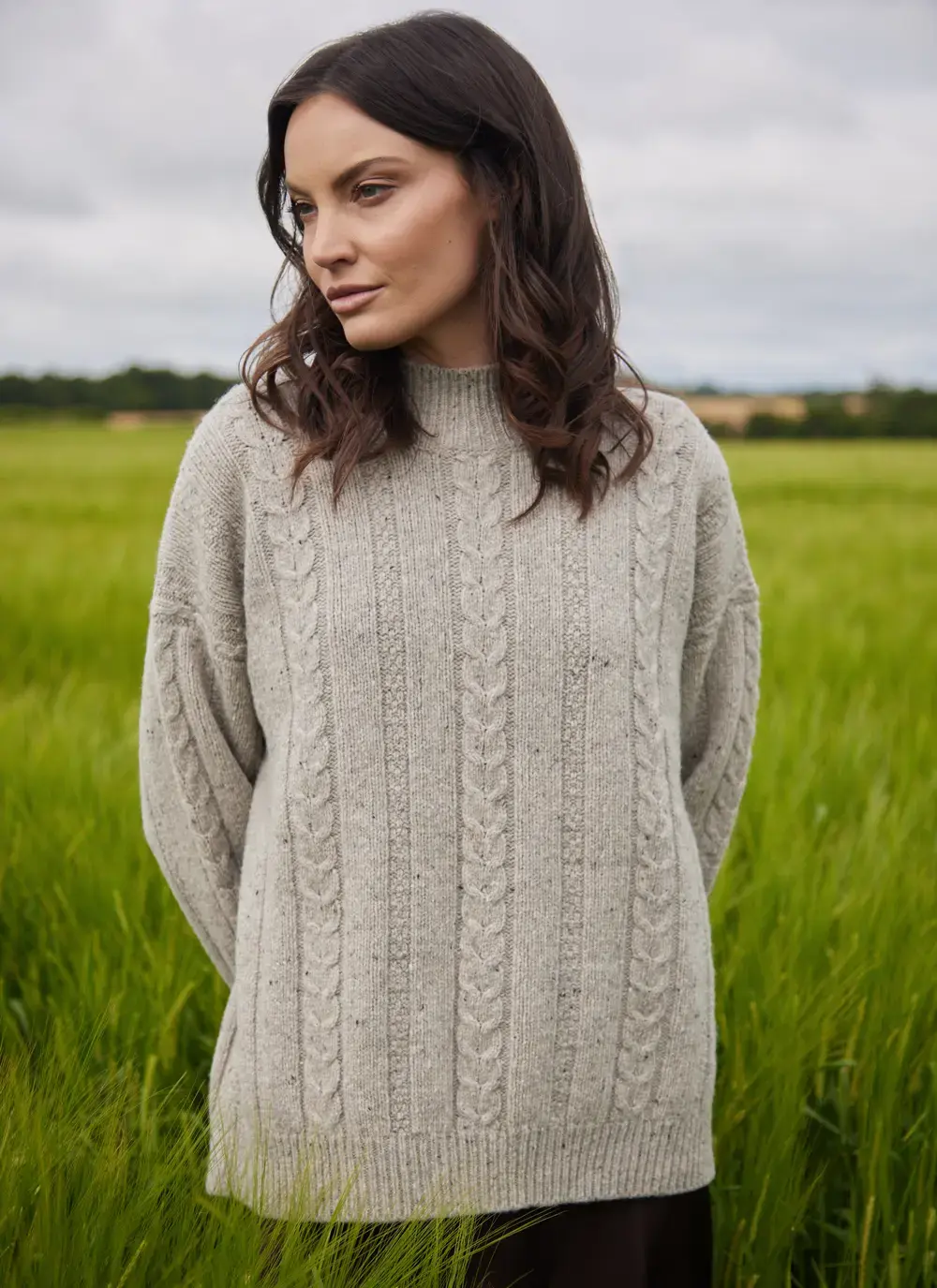 Cara Wool Cashmere Cable Turtleneck