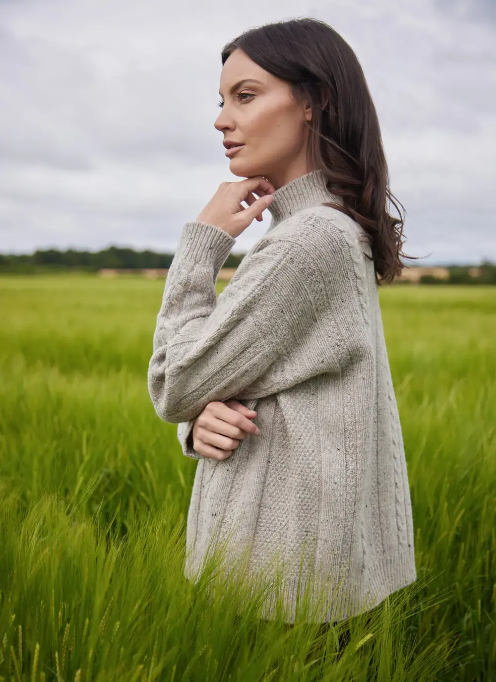 Cara Wool Cashmere Cable Turtleneck