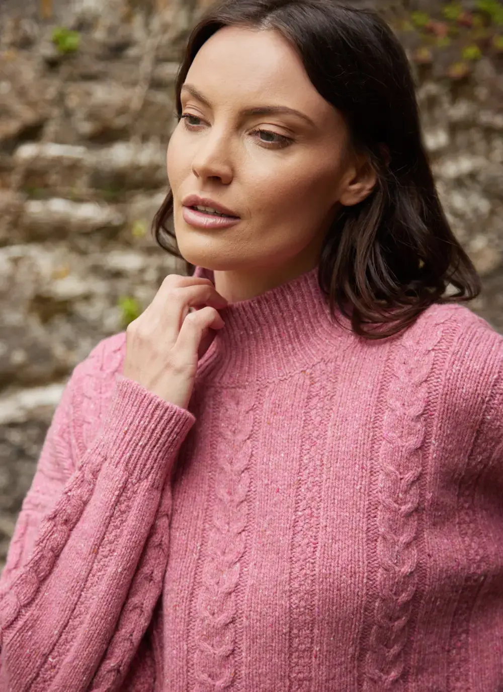 Cara Wool Cashmere Cable Turtleneck