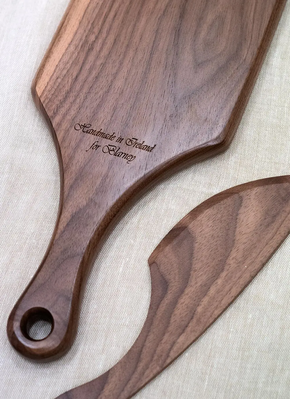 Trinity Knot Walnut Cheese Paddle with Knife