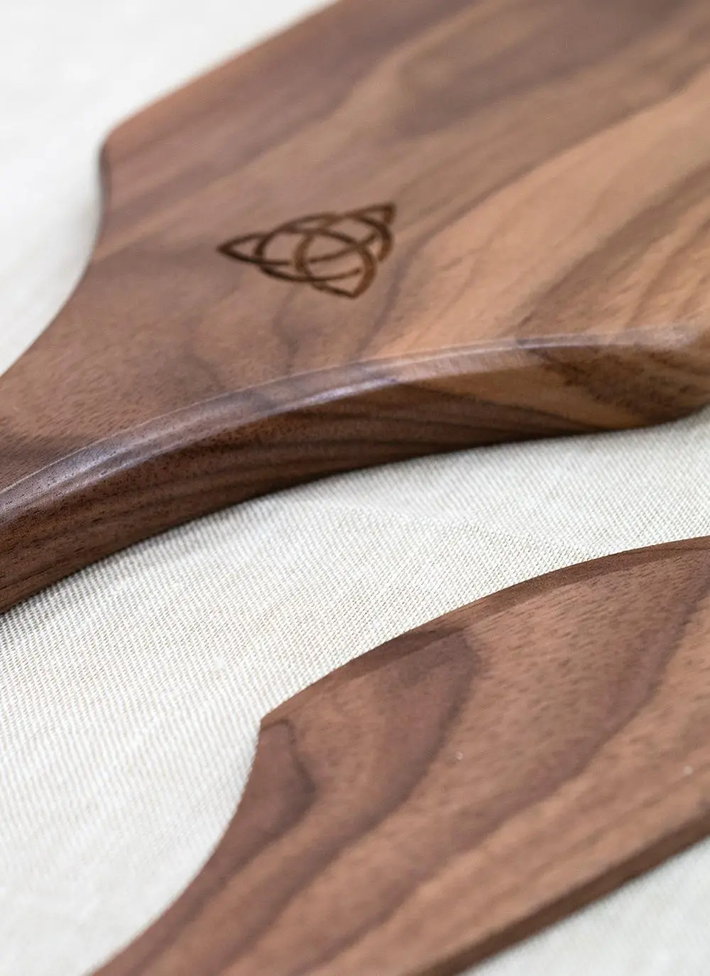 Trinity Knot Walnut Cheese Paddle with Knife