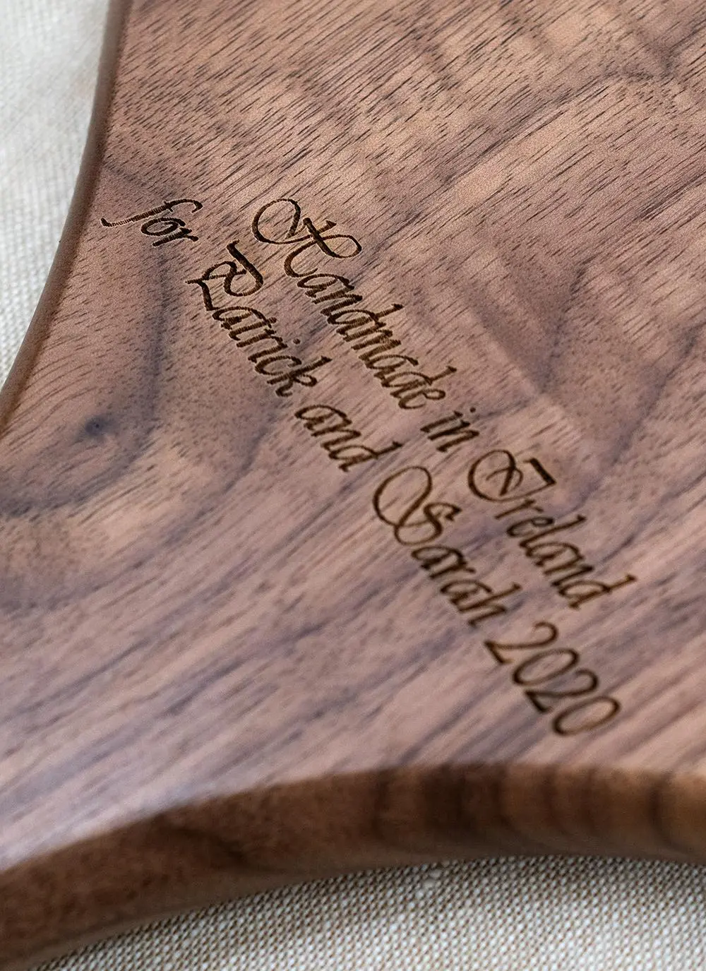 Personalized Trinity Knot Walnut Cheese Paddle with Knife