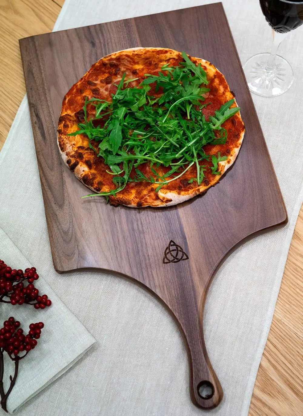 Trinity Knot Walnut Wood Pizza Peel