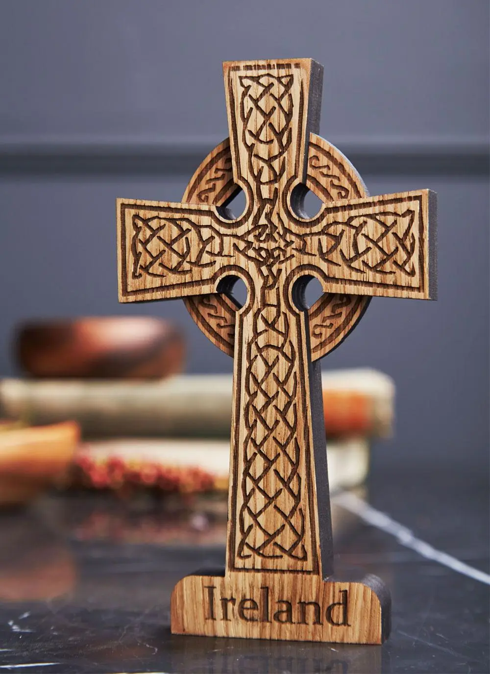 Irish Oak High Cross Ornament