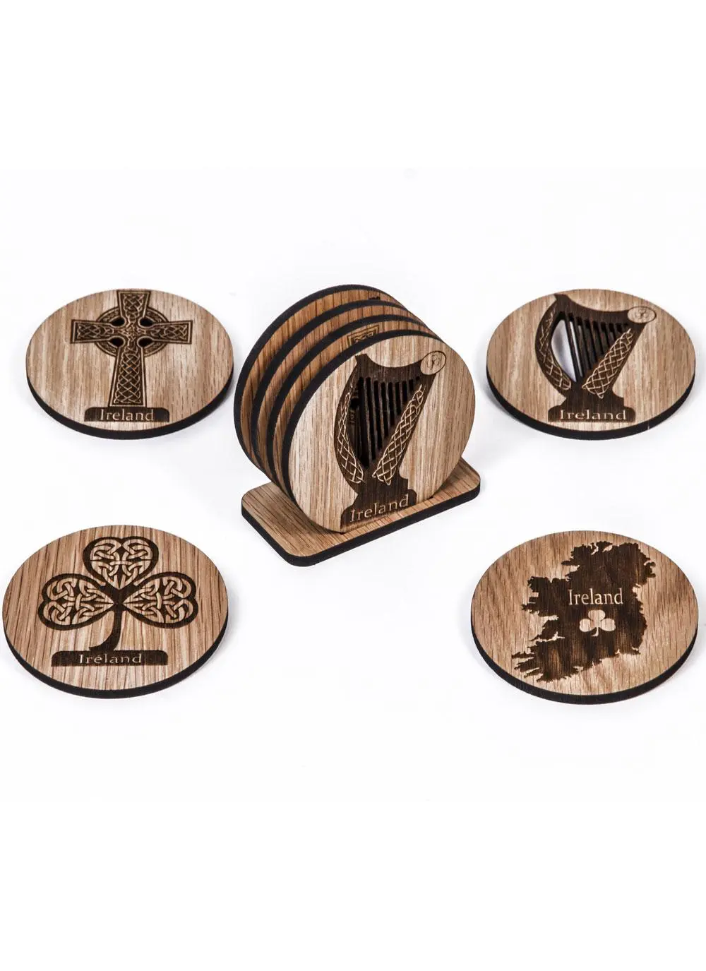 Irish Oak Coasters Set of 4