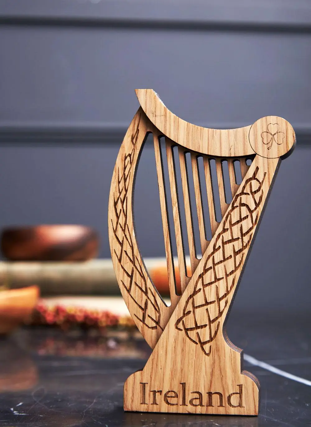 Irish Oak Harp Ornament