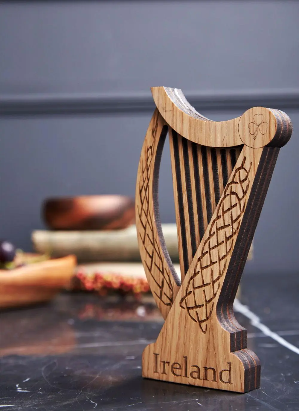 Irish Oak Harp Ornament
