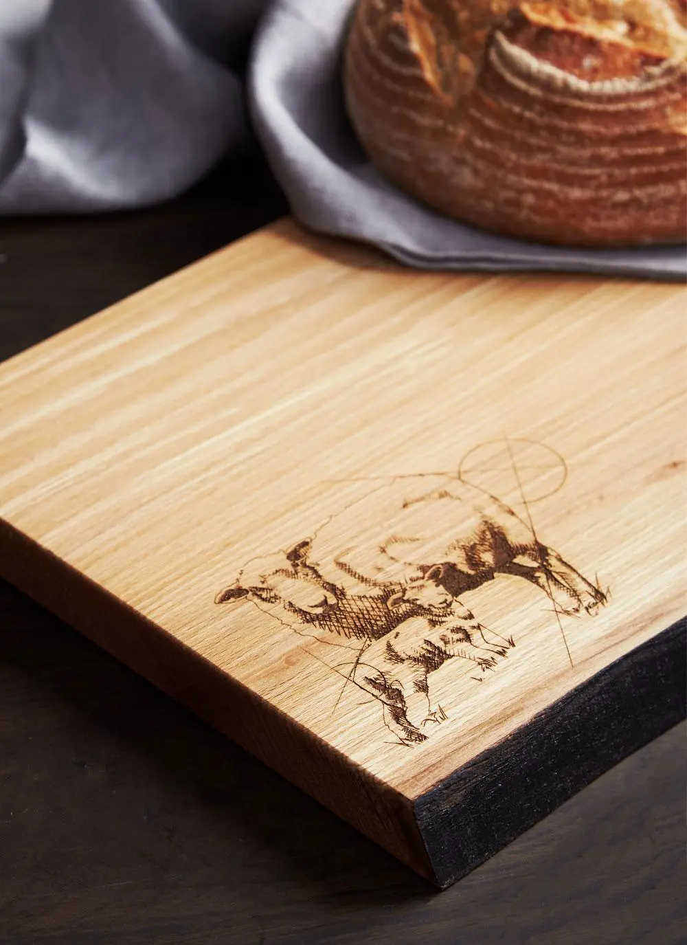 Sheep Waned Edge Chopping Board