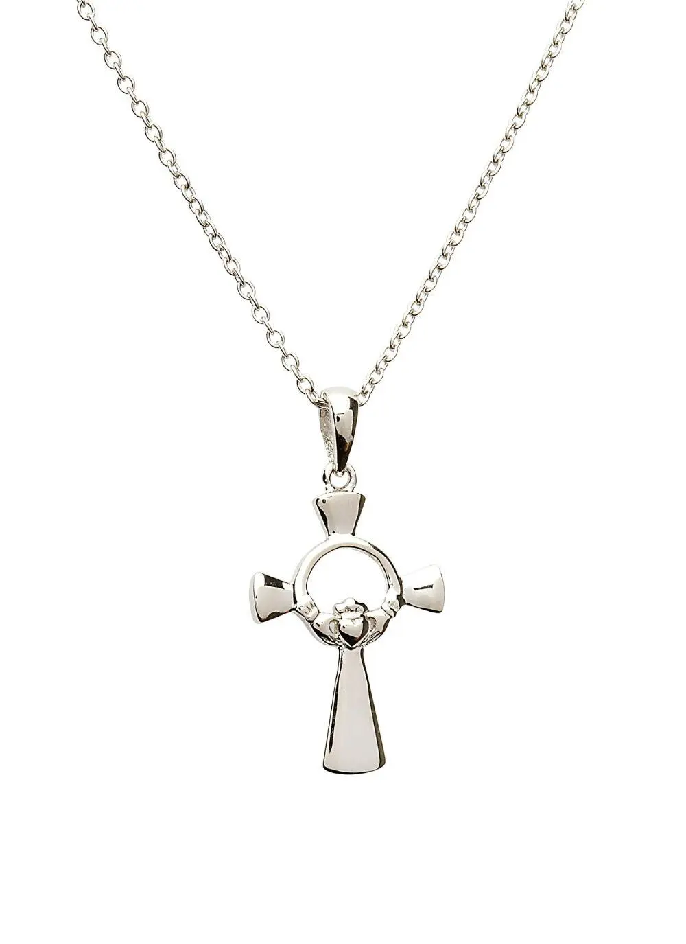 Sterling Silver Celtic Claddagh Cross Pendant