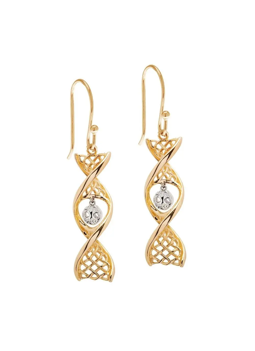 14K Gold Tree Of Life Twist Earrings