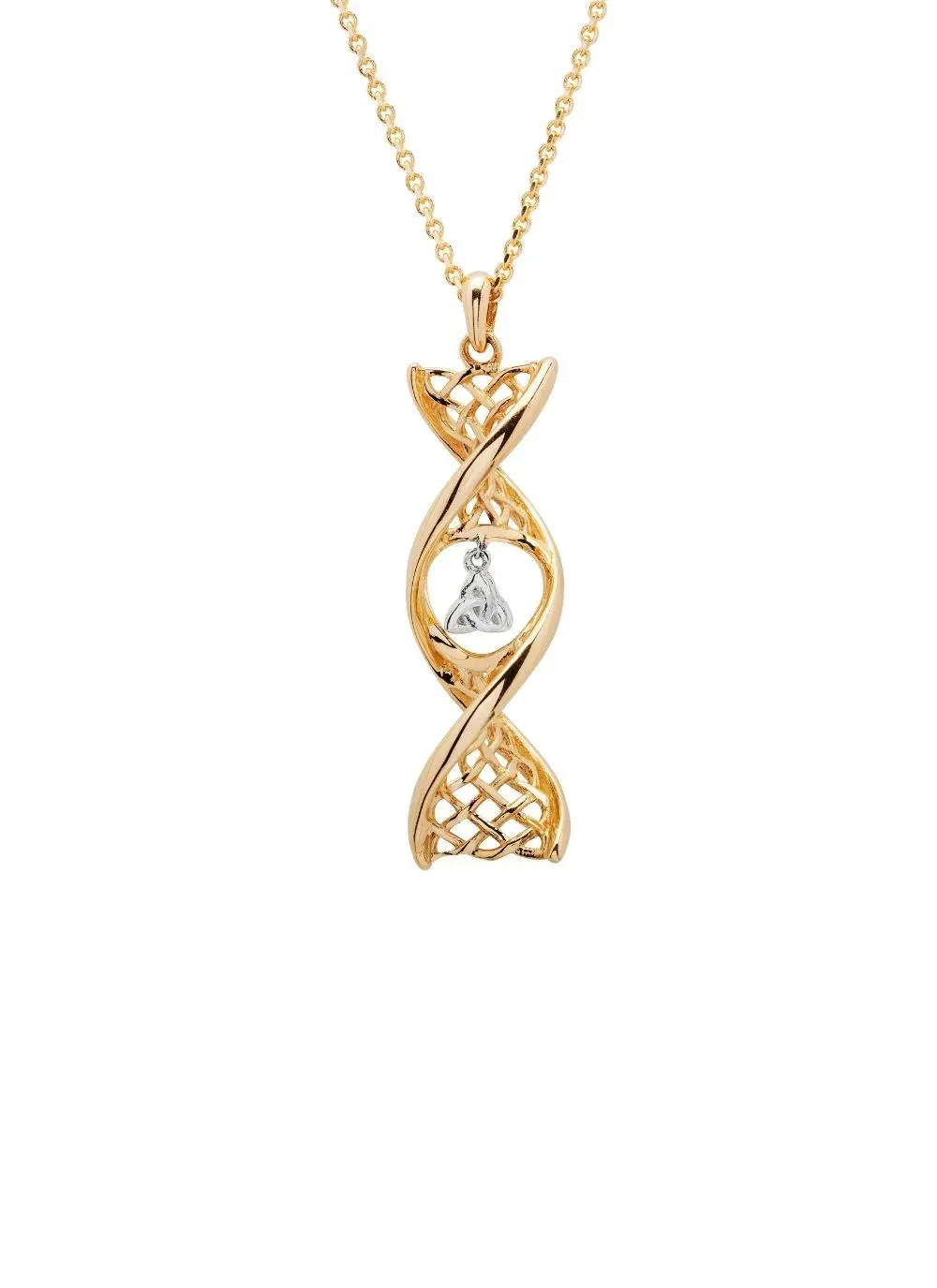 14K Gold Trinity Knot Twist Pendant