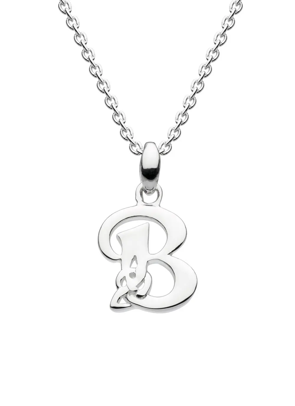 Sterling Silver Celtic Knot Initial Pendant - B