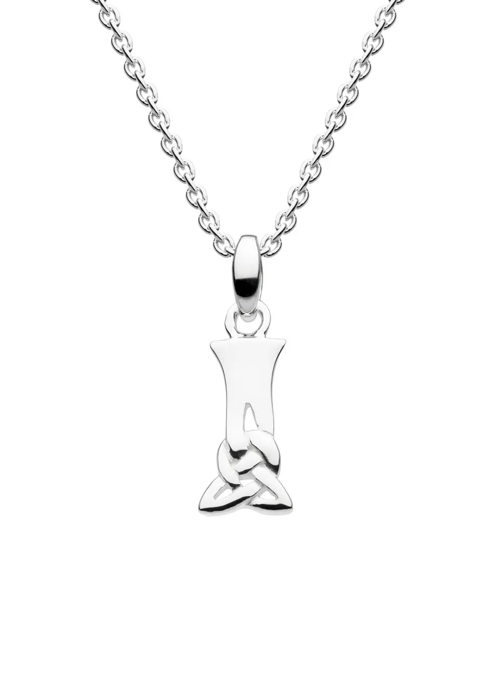 Sterling Silver Celtic Knot Initial Pendant - I