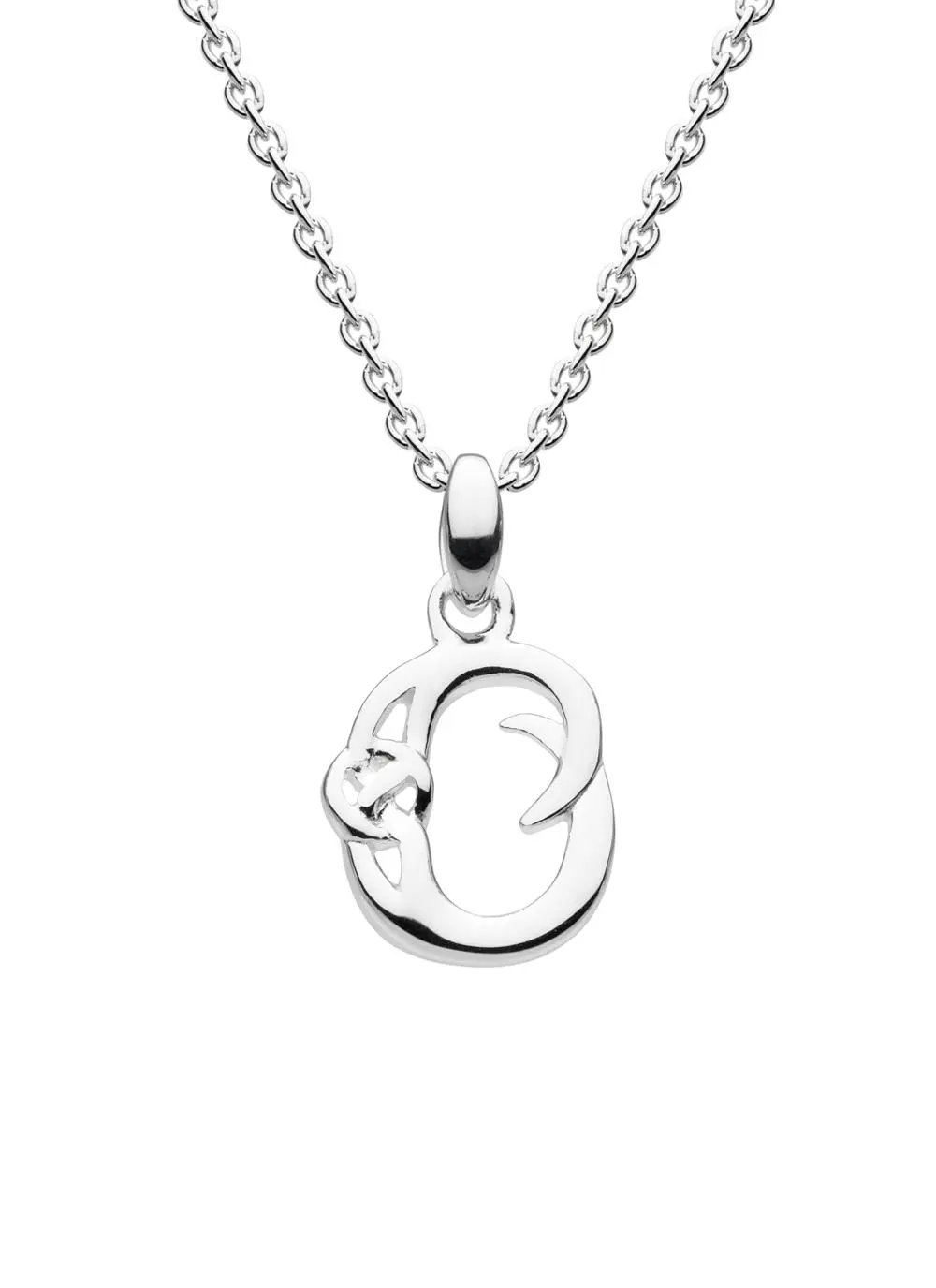 Sterling Silver Celtic Knot Initial Pendant - O