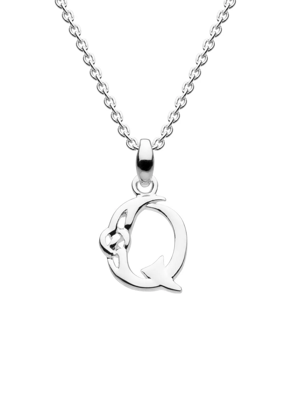 Sterling Silver Celtic Knot Initial Pendant - Q