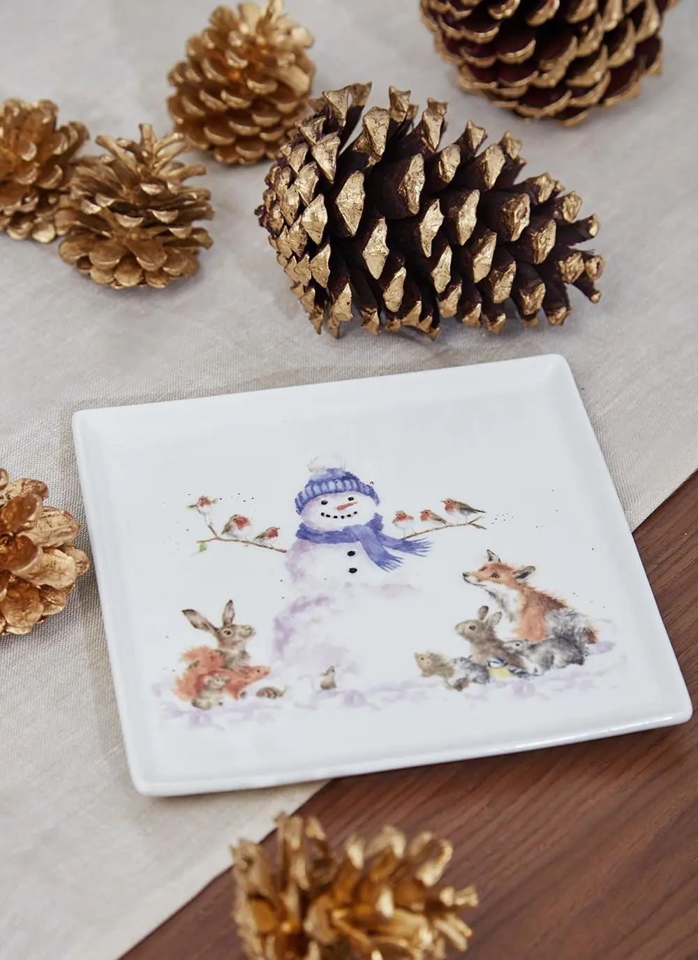 Wrendale Designs Square Snowman Christmas Plate