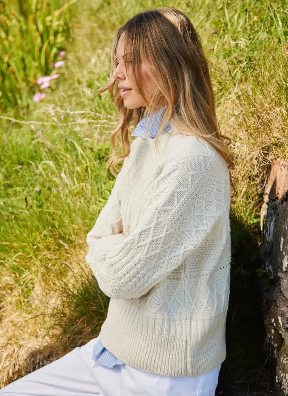 Clara Supersoft Merino Horizontal Crew Neck 