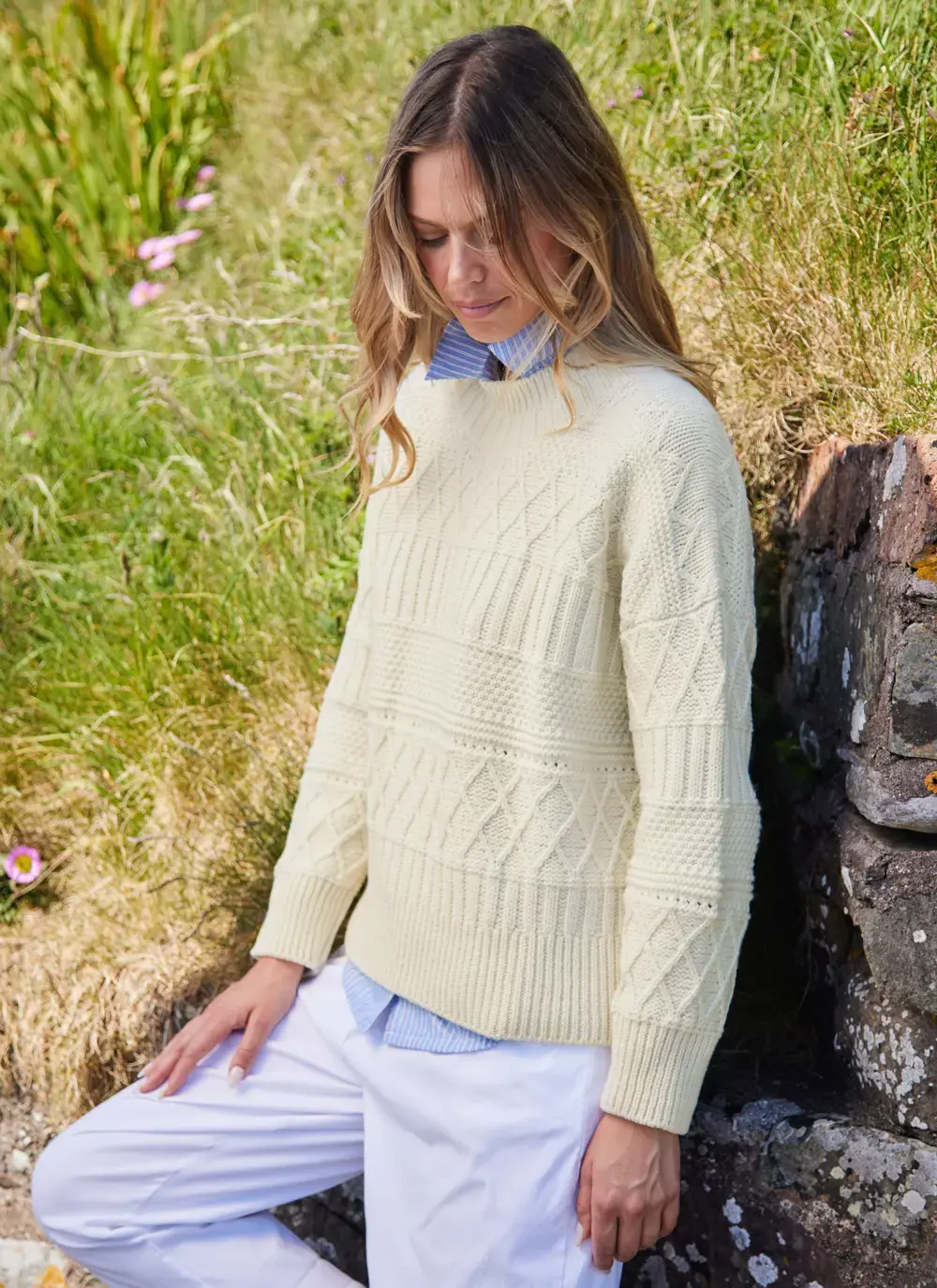 Clara Supersoft Merino Horizontal Crew Neck 