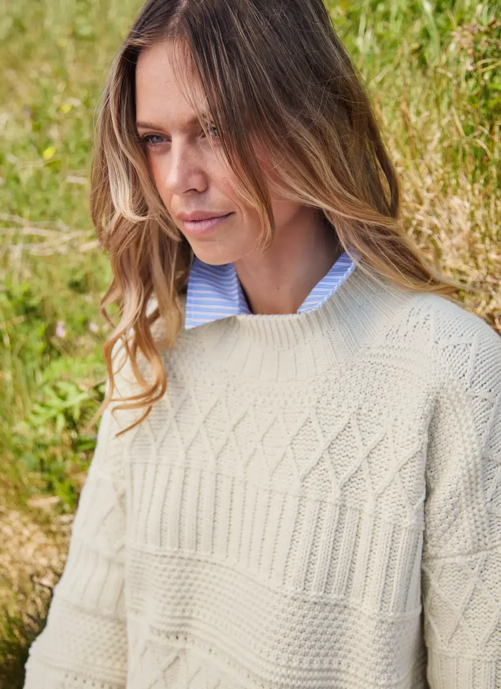 Clara Supersoft Merino Horizontal Crew Neck 