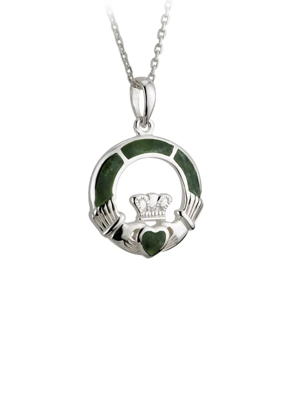Solvar Crystal Claddagh Circle Necklace